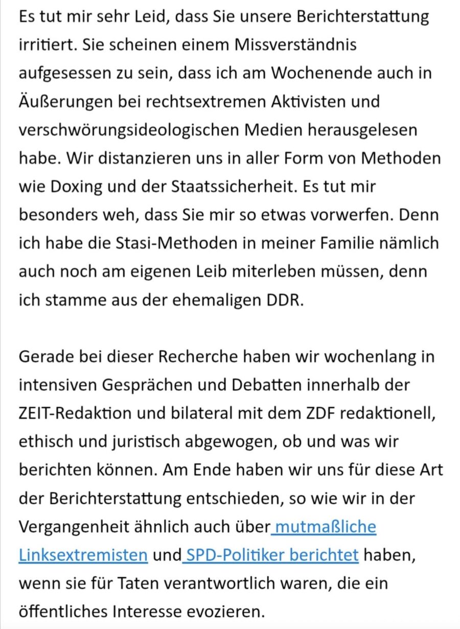 Der Screenshot zeigt eine Stellungnahme von Christian Fuchs bezüglich der „Clownswelt“-Debatte.