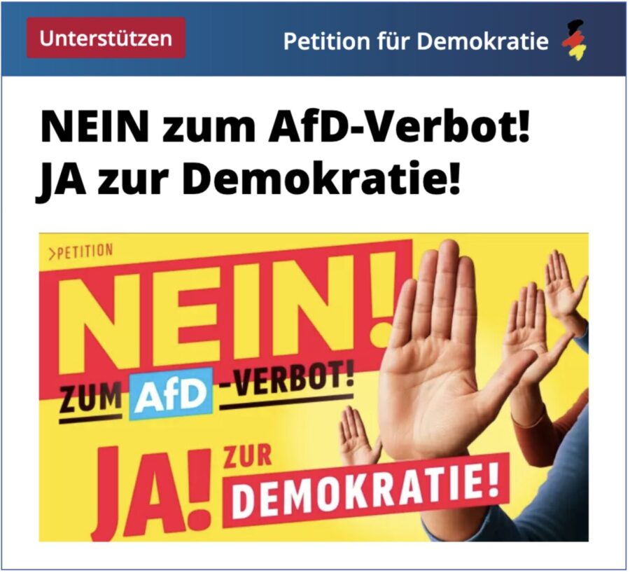 Petition Nein zum AfD-Verbot!