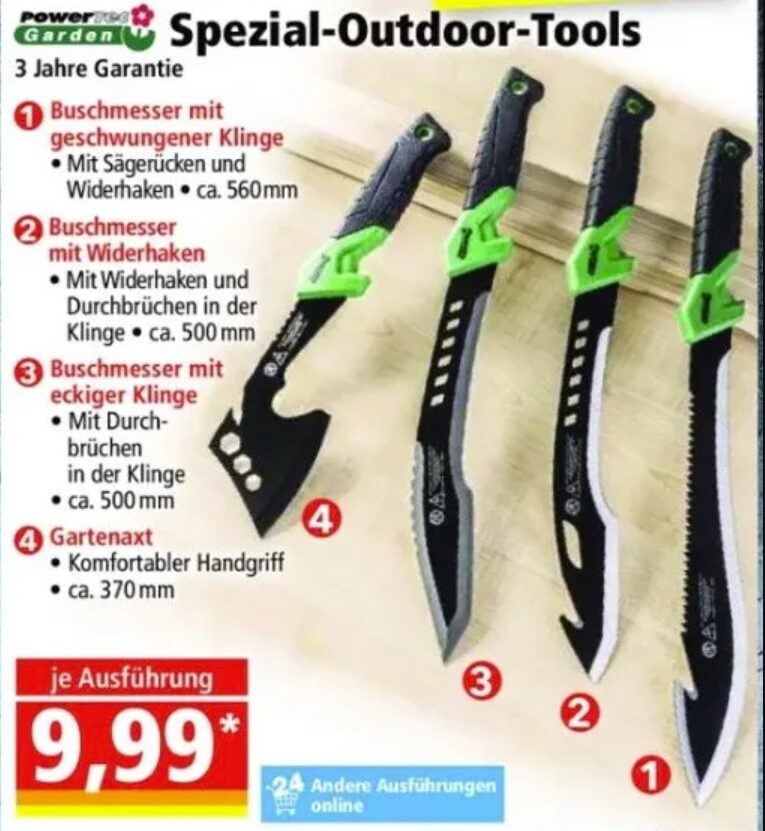 So wirbt der Discounter für die Macheten. Screenshot: Norma