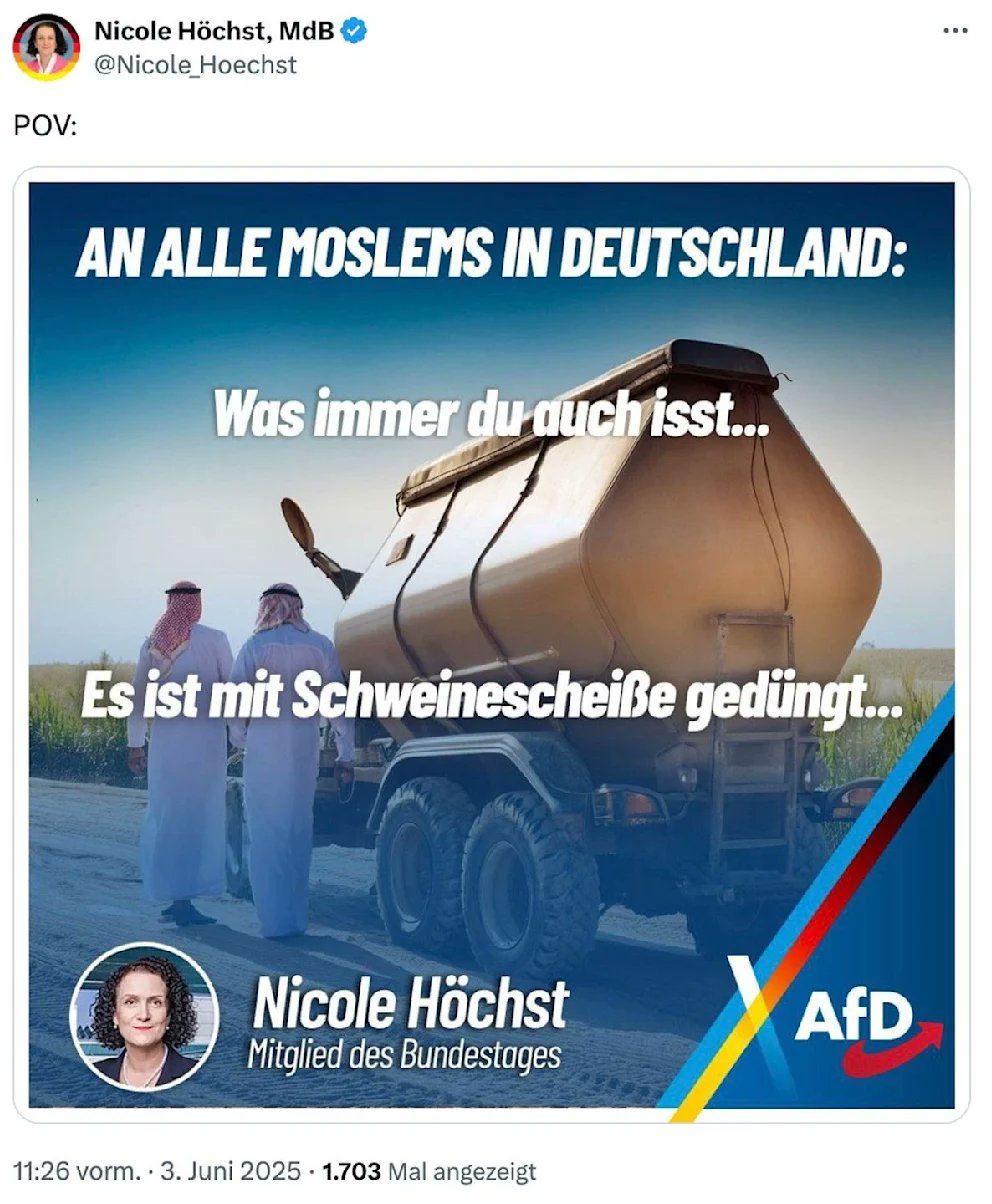 Mittlerweile gelöschter Beitrag der Abgeordneten: Niveaulos, hässlich und auch noch inhaltlich falsch. Foto: Screenshot/X