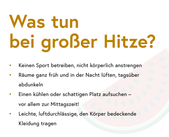 Der Broschüre entnehmen die Leser, daß man im Hochsommer bestenfalls keinen Pullover anziehen sollte. Screenshot: JF