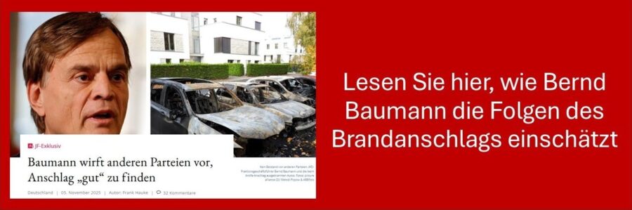 Brandanschlag auf AfD-Politiker Bernd Baumann