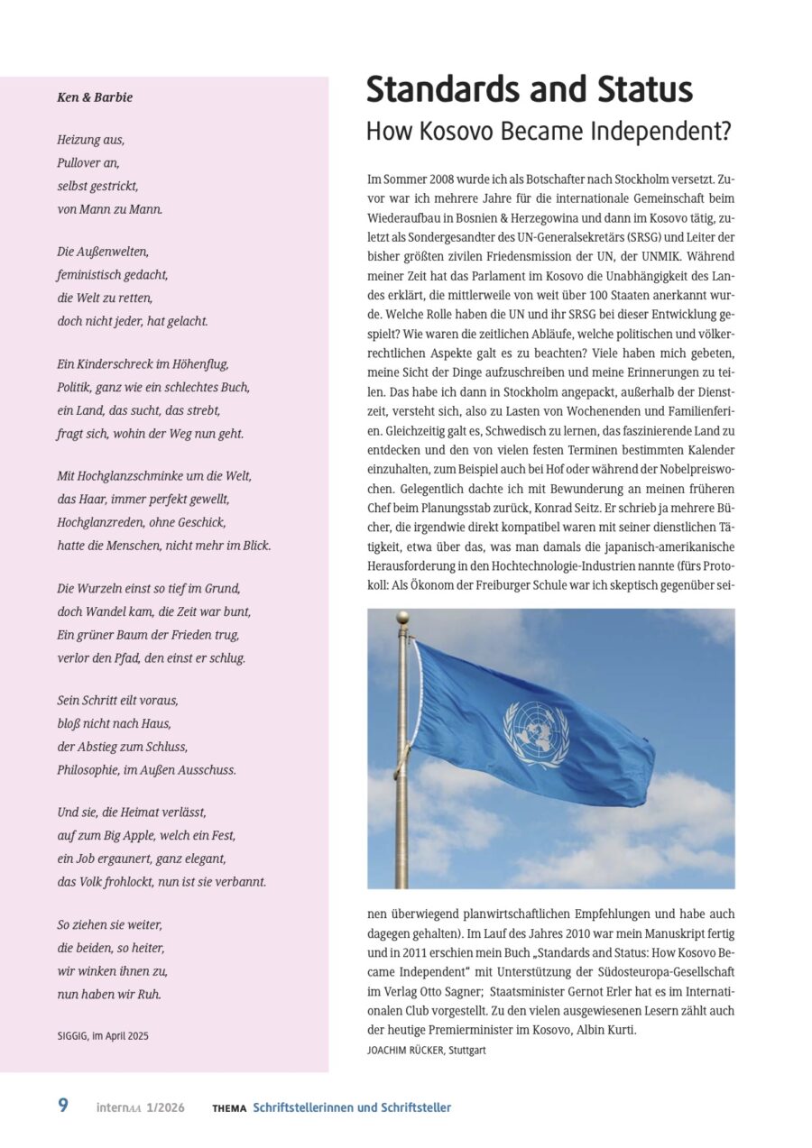 Die zensierte Seite 9 des Mitarbeitermagazins des Auswärtigen Amtes. Foto: Auswärtiges Amt