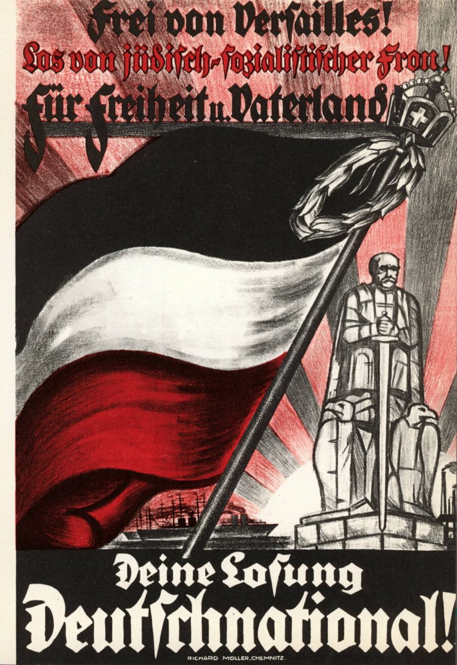 Flaggenstreit: Die Deutschnationale Volkspartei hielt an Schwarz-Weiß-Rot fest.