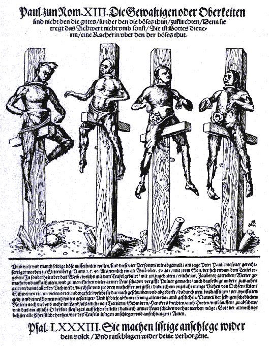 Die Hexenverbrennung von Wittenberg, Holzstich von Lucas Cranach. Foto: Gemeinfrei