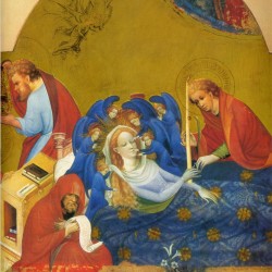 Der Tod Mariens (Marienaltar von Konrad von Soest, um 1420): Der Glaube an Engel nimmt zu Foto: Wikipedia