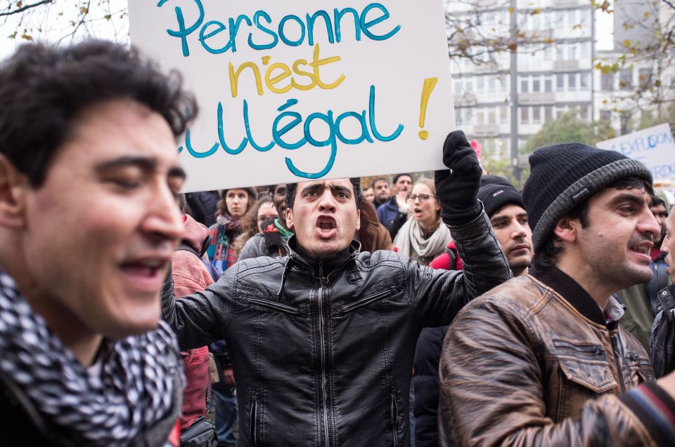 Asylbewerber demonstrieren in Brüssel