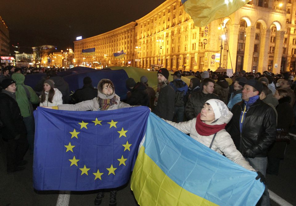 Fahnen während der Maidan-Proteste