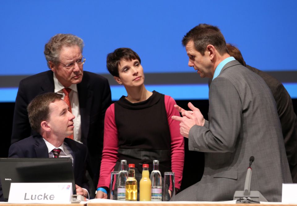 Bernd Lucke, Konrad Adam, Frauke Petry und Bernd Kölmel
