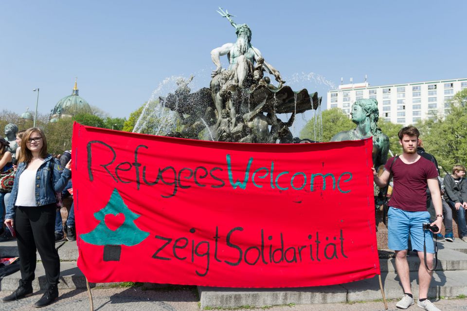 Linke Demonstration für Asylbewerber