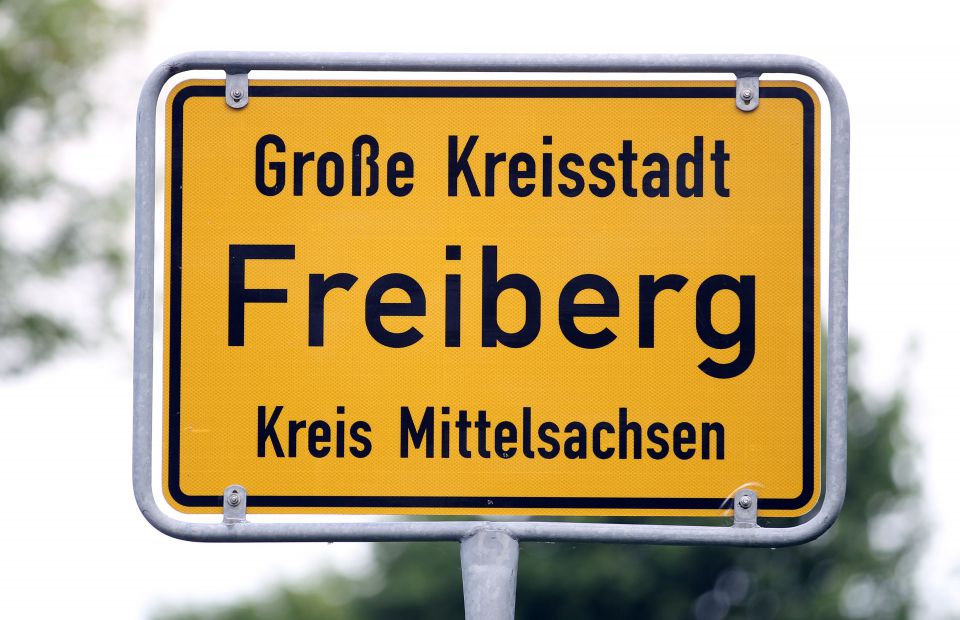Ortsschild von Freiberg