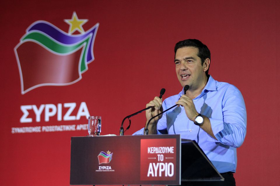 Alexis Tsipras bei einem Wahlkampfauftritt