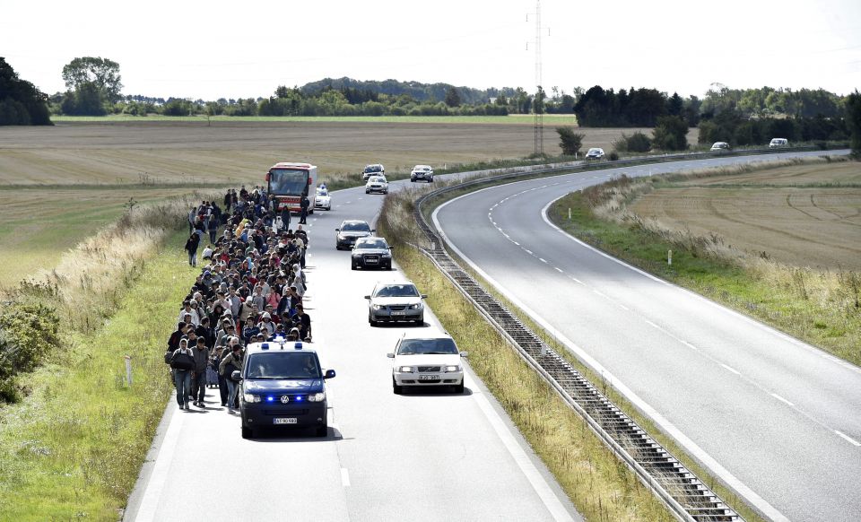 Flüchtlinge auf dem Weg nach Dänemark
