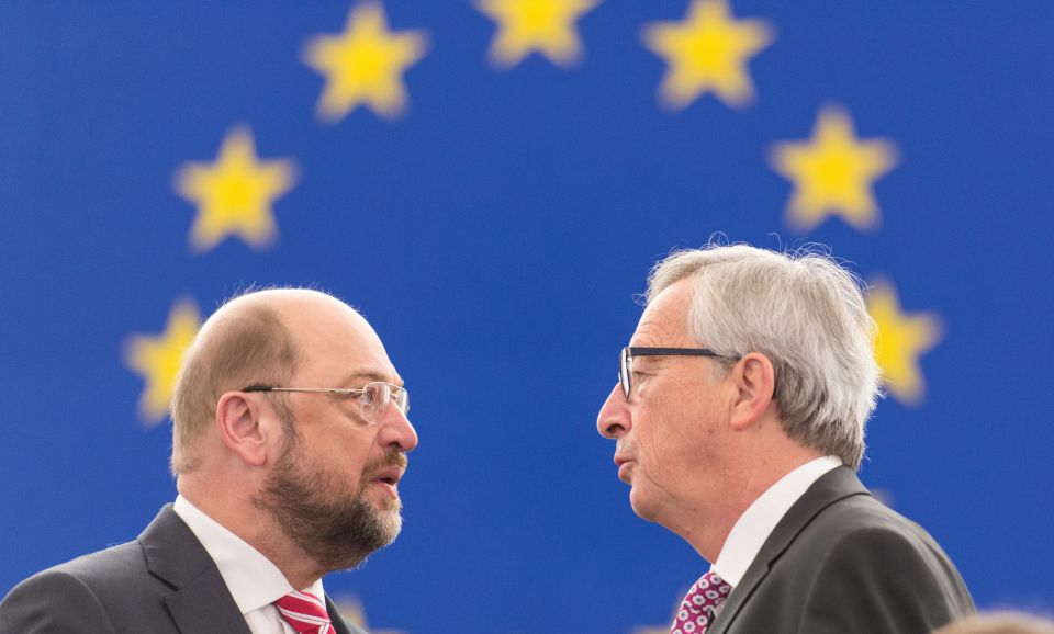Martin Schul und Jean-Claude Juncker (r)