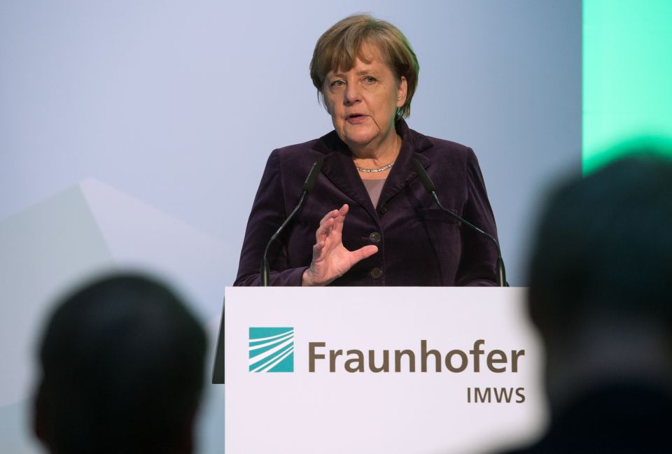 Merkel während ihrer Rede