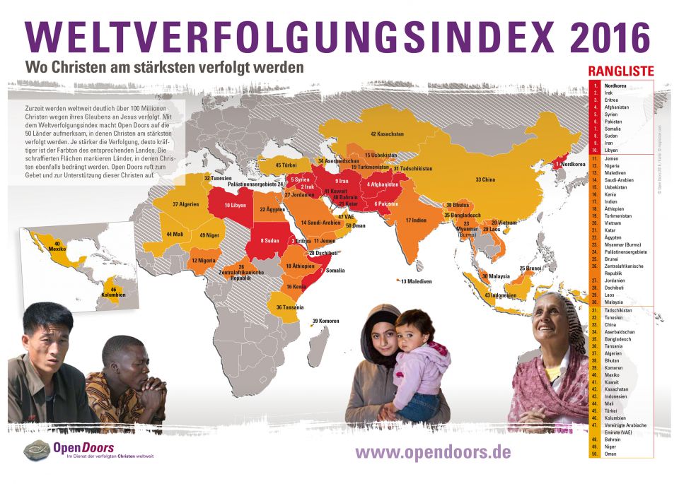 Weltverfolgungsindex 2016 Foto: Open Doors