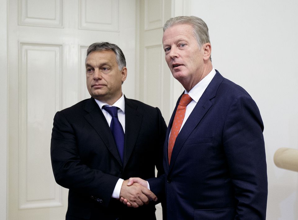 Ungars Premier Viktor Orban (l) und Österreichs Vizekanzler Reinhold Mitterlehner