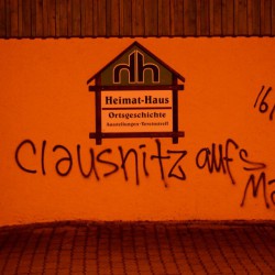 Linksextreme Schmiererei in Clausnitz Foto: Indymedia