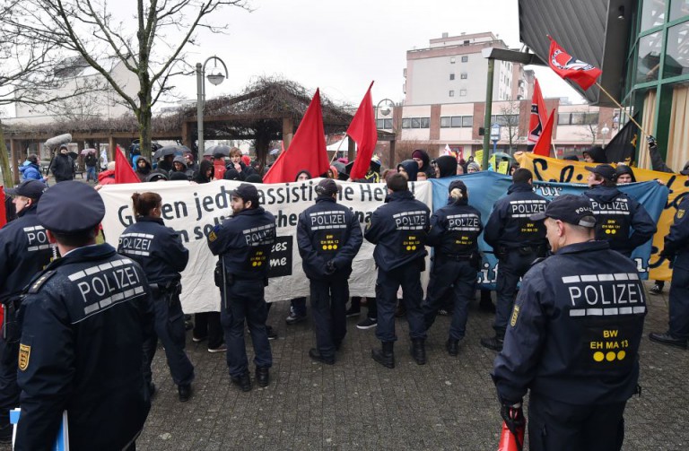 Linksextreme Demonstration in Karlsruhe