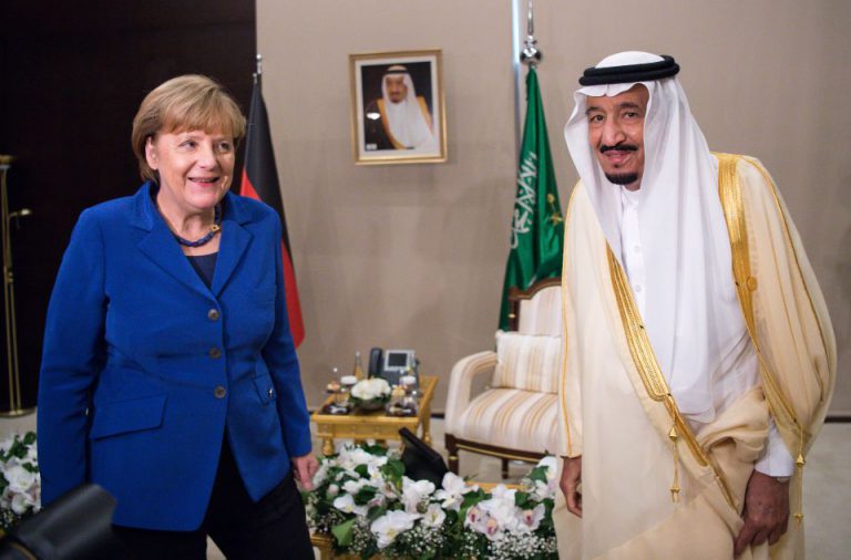 Angela Merkel und der Saudische König Salman ibn Abd al-Aziz