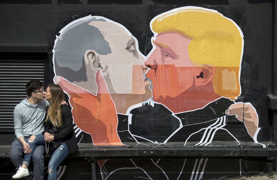 Zeichnung von Putin und Trump in Litauen