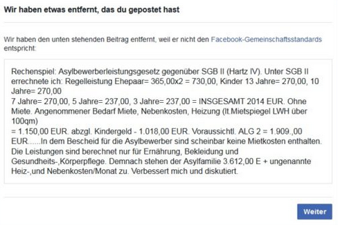 Facebook-Eintrag Foto: facebook.sperre.steinhoefel.de