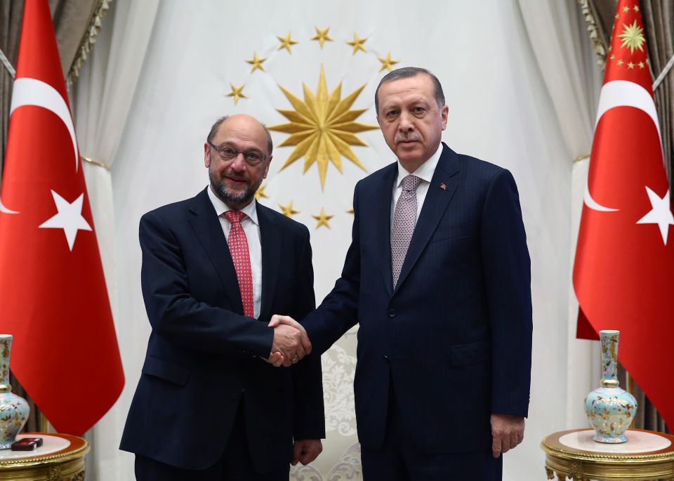 Martin Schulz und Recep Tayyip Erdoğan