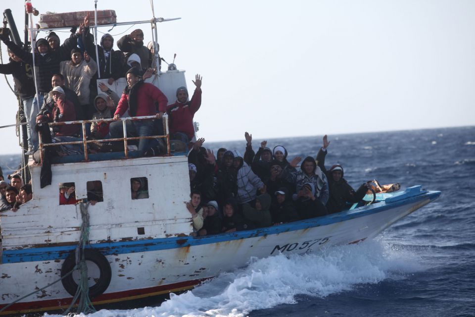 Asylsuchende vor Lampedusa