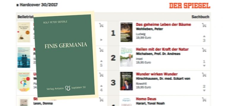„Finis Germania“ fehlt auf „Spiegel“-Bestsellerliste