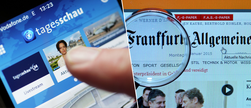 ARD-„Tagesschau“-APP und „FAZ.NET“-Startseite