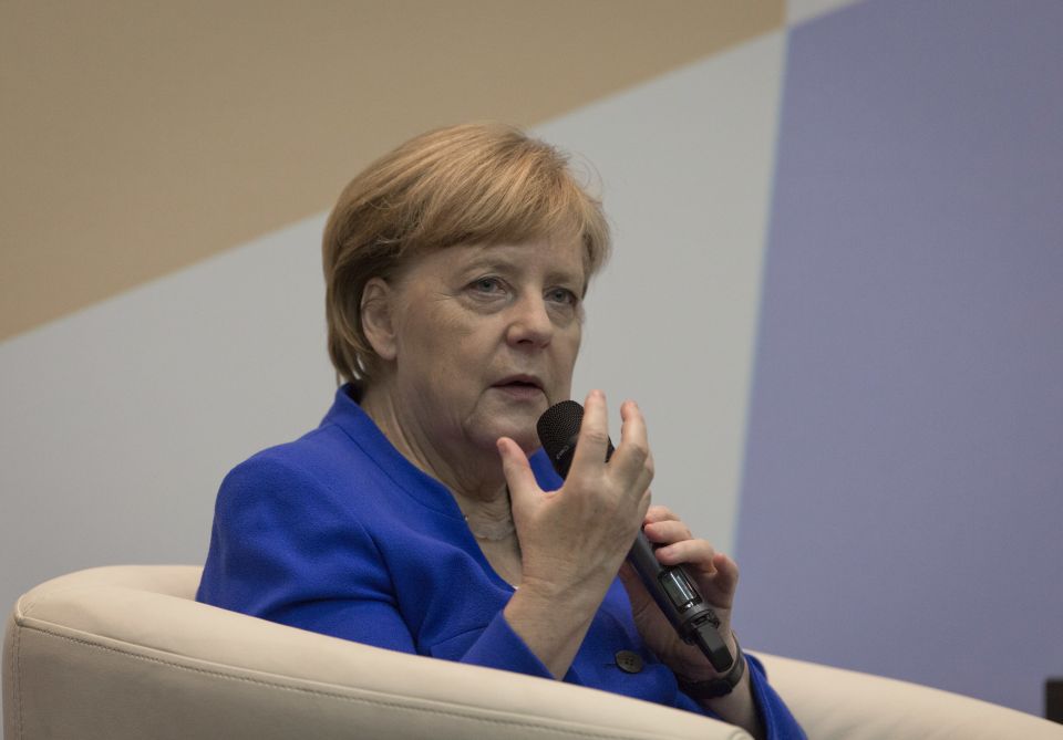 Angele Merkel in der Universität Amman