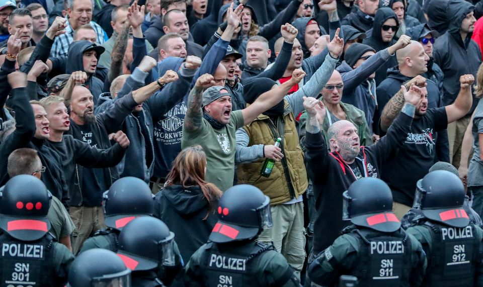 Demonstranten in Chemnitz