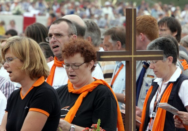 Gläubige auf dem Evangelischen Kirchentag