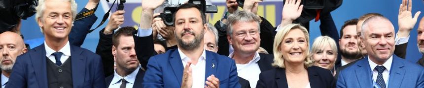 Matteo Salvini (m.), Jörg Meuthen und Marine Le Pen