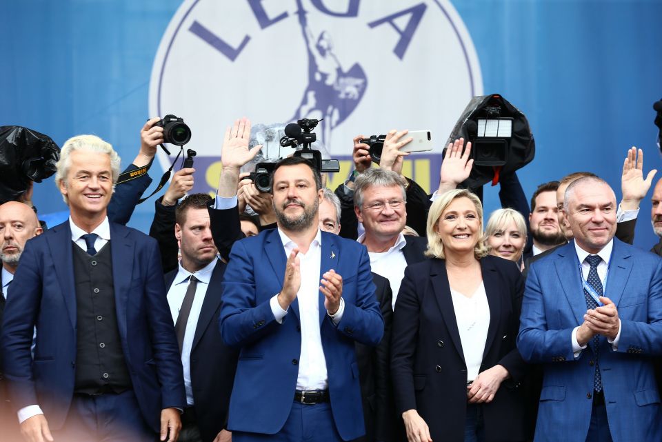 Matteo Salvini (m.), Jörg Meuthen und Marine Le Pen