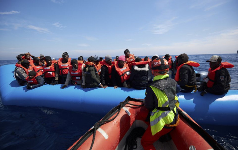 Flüchtlinge  auf dem Mittelmeer