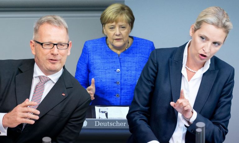 Johannes Kahrs, Angela Merkel und Alice Weidel