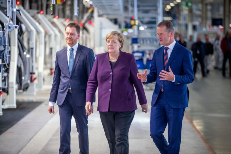 Michael Kretschmer, Angela Merkel und Herbert Diese