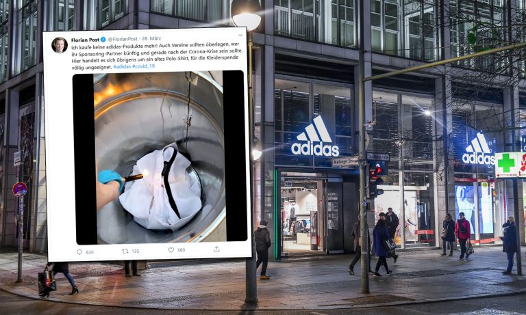 Tweet von Florian Post, Adidas-Filiale in Berlin