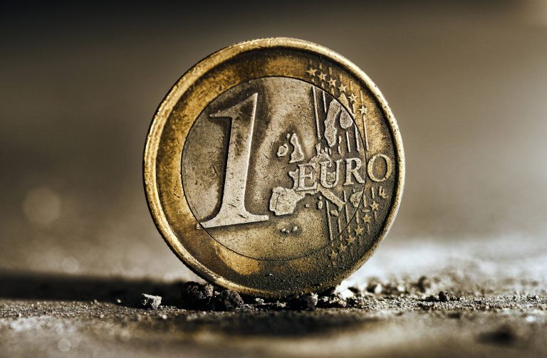 Angebrannte Euro-Münze