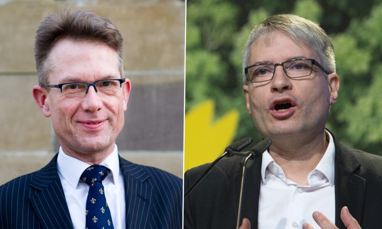 Gunnar Beck (AfD, l.) und Sven Giegold (Grüne)