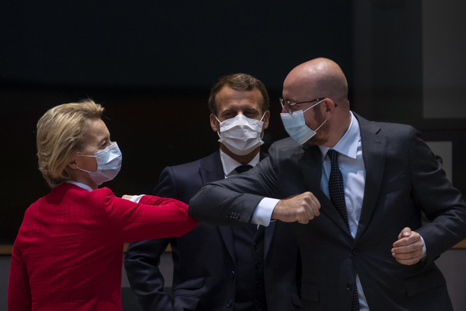 Ursula von der Leyen (v.l.), Emmanuel Macron und Charles Michel