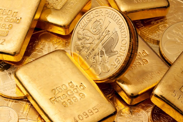 Goldbarren und Münzen als Wertanlage