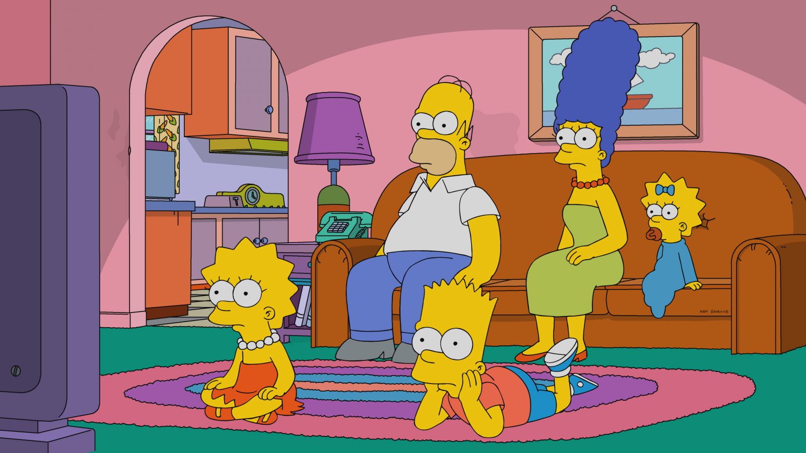 Die Hauptfiguren der US-Zeichentrickserie "The Simpsons" Foto: picture alliance/Everett Collection