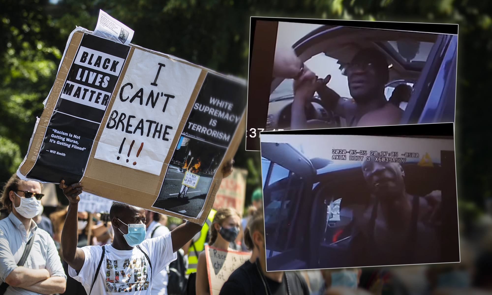„Black Lives Matter“-Demonstration, Aufnahmen von Bodycams der Polizisten