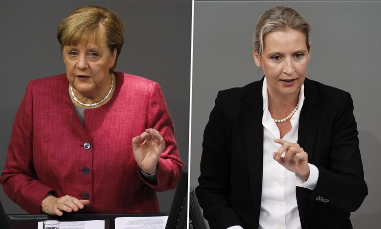 Bundeskanzlerin Angela Merkel (CDU) und AfD-Fraktionschefin Alice Weidel