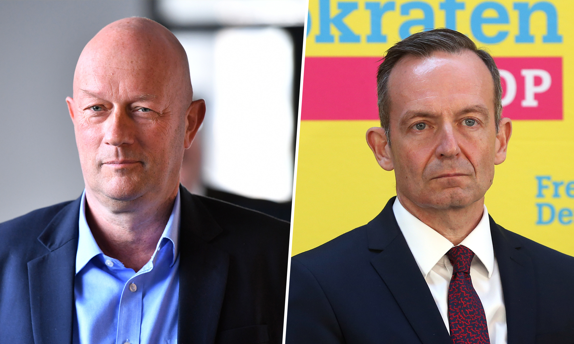 Thüringens FDP-Chef Thomas Kemmerich (l.) und FDP-Generalsekretär Volker Wissing