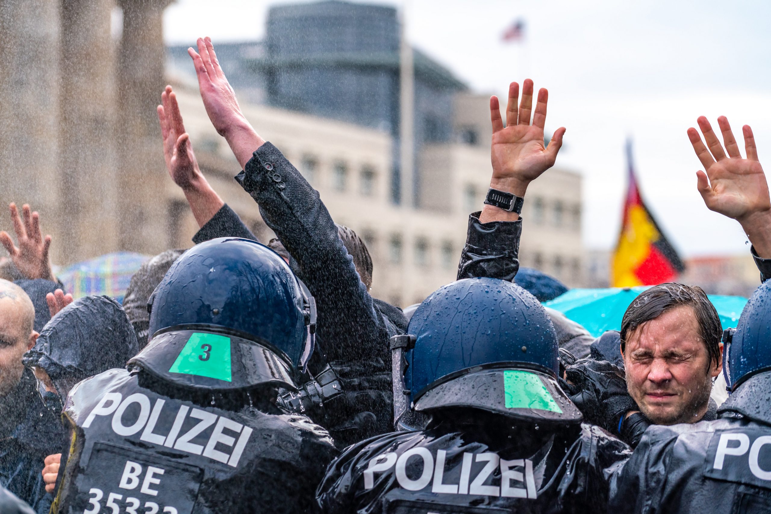Demonstranten gegen Corona-Politk
