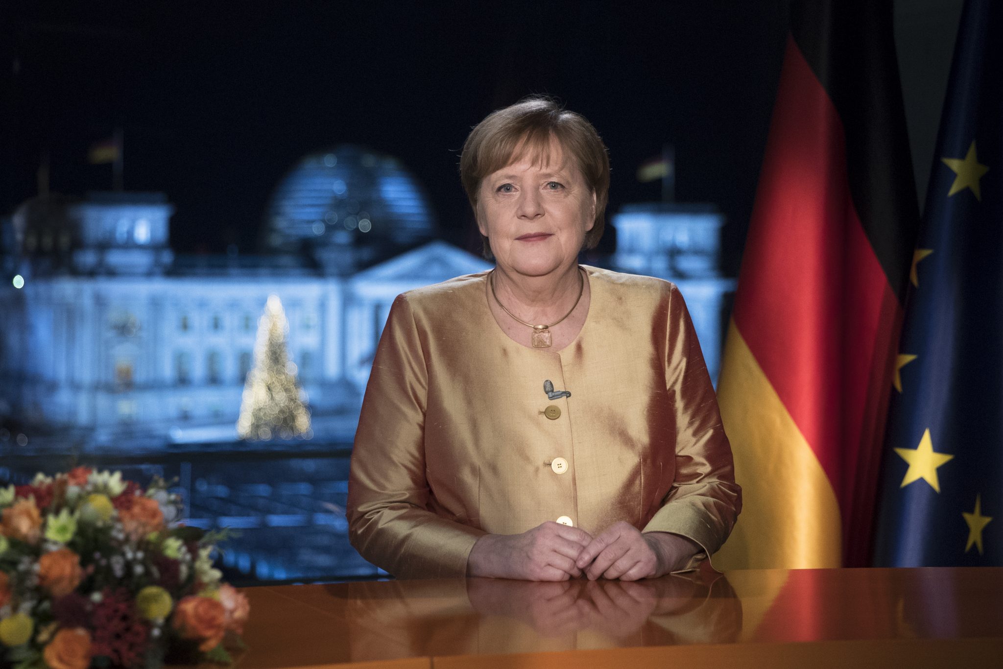 Kanzlerin Merkel bei ihrer 16. Neujahrsansprache