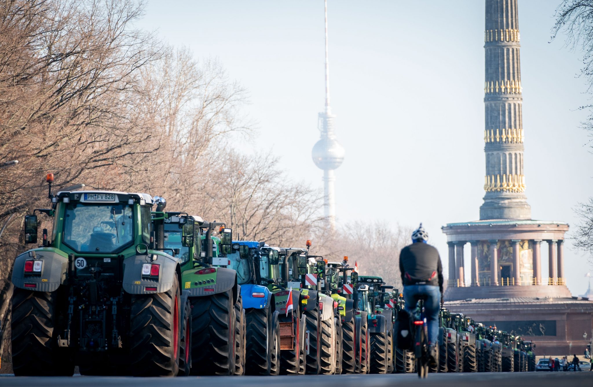 Bauernproteste mit Traktoren vor einem Jahr in Berlin